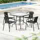 Gardeon Outdoor Dining Set 5 Piece Steel Stackable Chairs Table Patio Furniture - Mekamart Australia