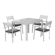 Gardeon Outdoor Dining Set 5 Piece Aluminum Extendable Table Setting White - Mekamart Australia