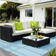 Gardeon 5-Piece Outdoor Sofa Set Wicker Couch Lounge Setting Cover - Mekamart Australia