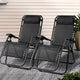 Gardeon 2PC Zero Gravity Chair Folding Outdoor Recliner Adjustable Sun Lounge Camping Black - Mekamart Australia