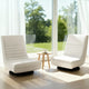 Artiss 2XFloor Chair Lounge Sofa Swivel Foldable Linen White - Mekamart Australia