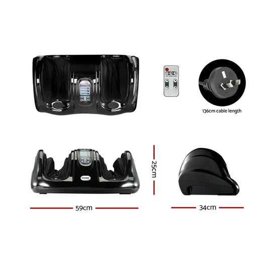 Livemor Foot Massager Shiatsu Massagers Electric Remote Roller Kneading Black - Mekamart Australia