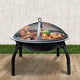 Fire Pit BBQ Charcoal Smoker Portable Outdoor Camping Pits Patio Fireplace 22" - Mekamart Australia