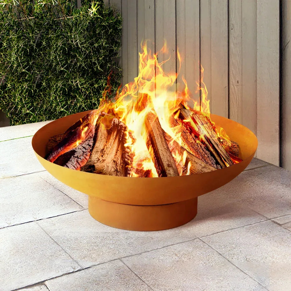 Grillz Fire Pit Iron Bowl 80cm Outdoor Patio Fireplace - Mekamart Australia