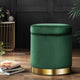 Artiss Ottoman Storage Foot Stool Round Velvet Green - Mekamart Australia