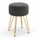 Artiss Ottoman Storage Foot Stool Vanity Velvet Round Grey - Mekamart Australia