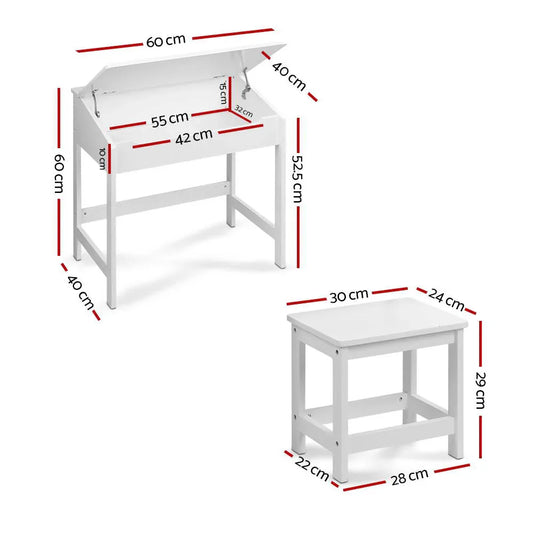 Keezi 2PCS Kids Table and Chairs Set Activity Children Playing Toys Study Desk - Mekamart Australia