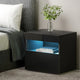 Artiss Bedside Table LED - HERES Black - Mekamart Australia