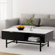 Artiss Coffee Table Drawer Storage Shelf Black - Mekamart Australia
