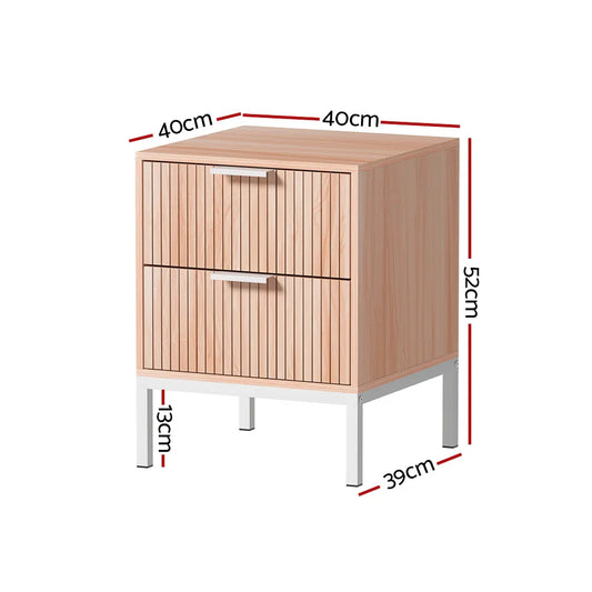 Artiss Bedside Table Drawers Side End Table Storage Cabinet Nightstand Pine LURA - Mekamart Australia