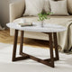 Artiss Coffee Table Oval Marble Effect - Mekamart Australia