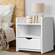 Artiss Bedside Table 1 Drawer with Shelf - FARA White - Mekamart Australia