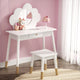Keezi Kids Dressing Table Chair Set Vanity Makeup Wooden Leg Mirror Drawer - Mekamart Australia