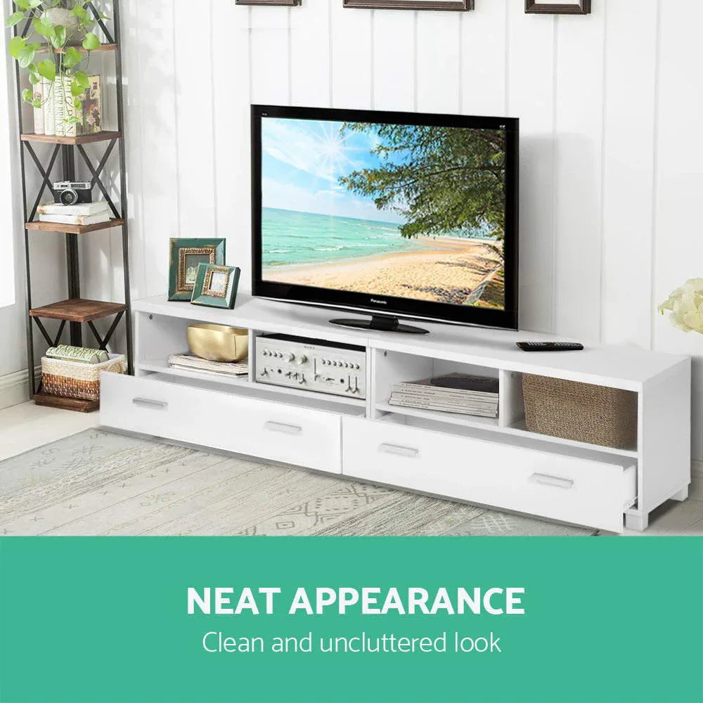 Artiss TV Cabinet Entertainment Unit 180cm White Eddie - Mekamart Australia
