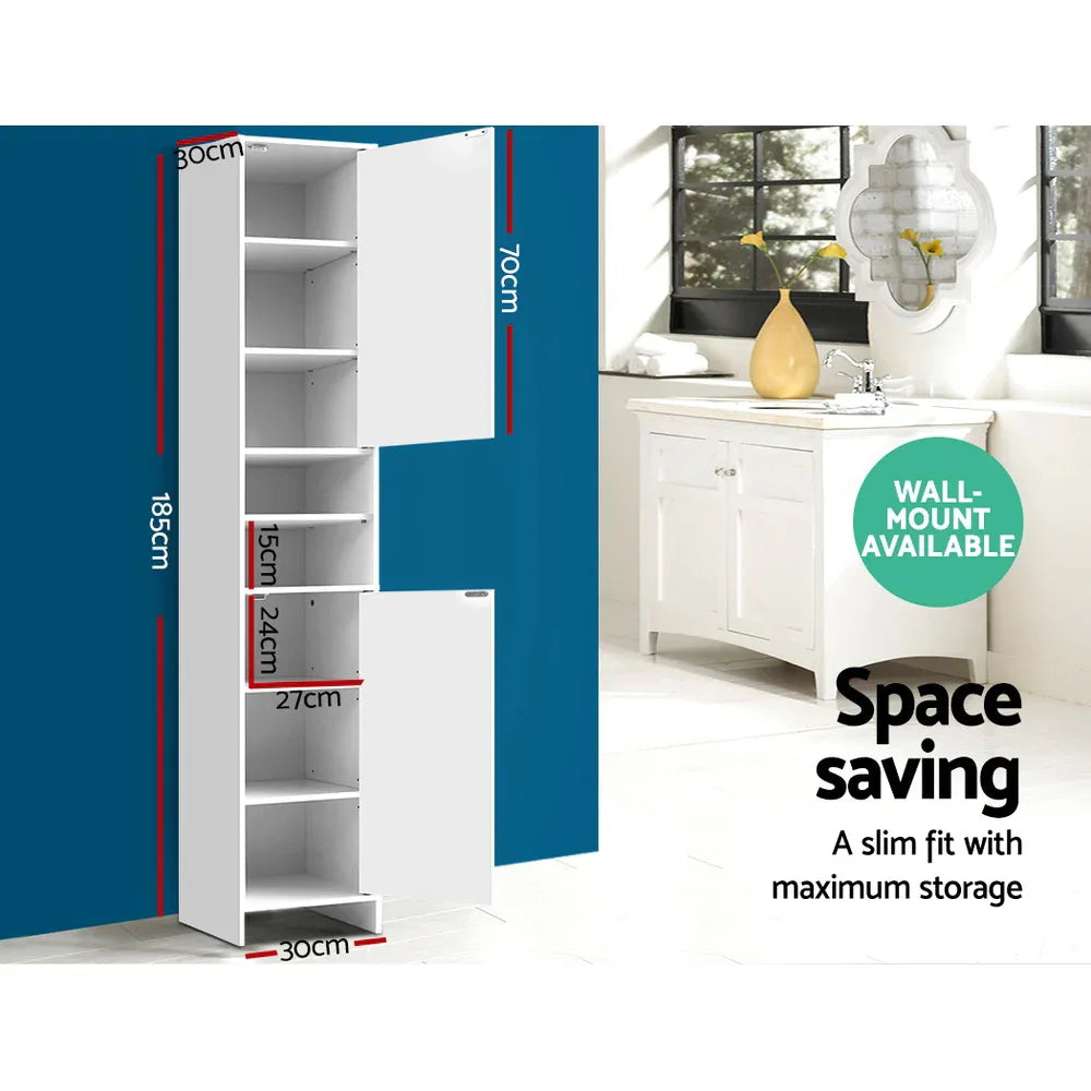 Artiss Bathroom Cabinet Storage 185cm White - Mekamart Australia