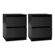 Artiss 2x Bedside Table 2 Drawers - PEPE Black - Mekamart Australia