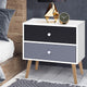 Artiss Bedside Table 2 Drawers - BONDS White - Mekamart Australia