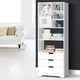 Artiss Bookshelf with Drawers - NANA White - Mekamart Australia