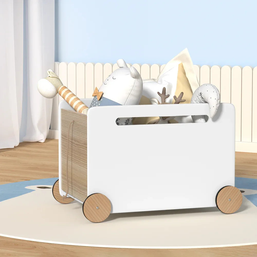Keezi Kids Toy Box Container Children Chest Storage Clothes Organiser Wheels - Mekamart Australia