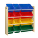 Keezi Kids Toy Box 12 Bins Bookshelf Organiser Children Storage Rack - Mekamart Australia