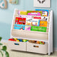 Keezi 4 Tiers Kids Bookshelf Magazine Rack Children Bookcase Organiser Drawer - Mekamart Australia