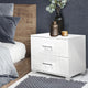 Artiss Bedside Table 2 Drawers High Gloss - White - Mekamart Australia
