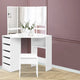 Artiss Dressing Table Stool Set Corner 5 Drawers White - Mekamart Australia