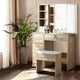 Artiss Dressing Table Stool Set Sliding Mirror Oak Diane - Mekamart Australia