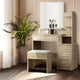 Artiss Dressing Table Stool Set 4 Drawers Oak - Mekamart Australia