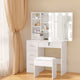 Artiss Dressing Table Set Stool 10 Led Bulbs White Dylan - Mekamart Australia