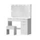 Artiss Dressing Table Set Stool 10 Led Bulbs White - Mekamart Australia