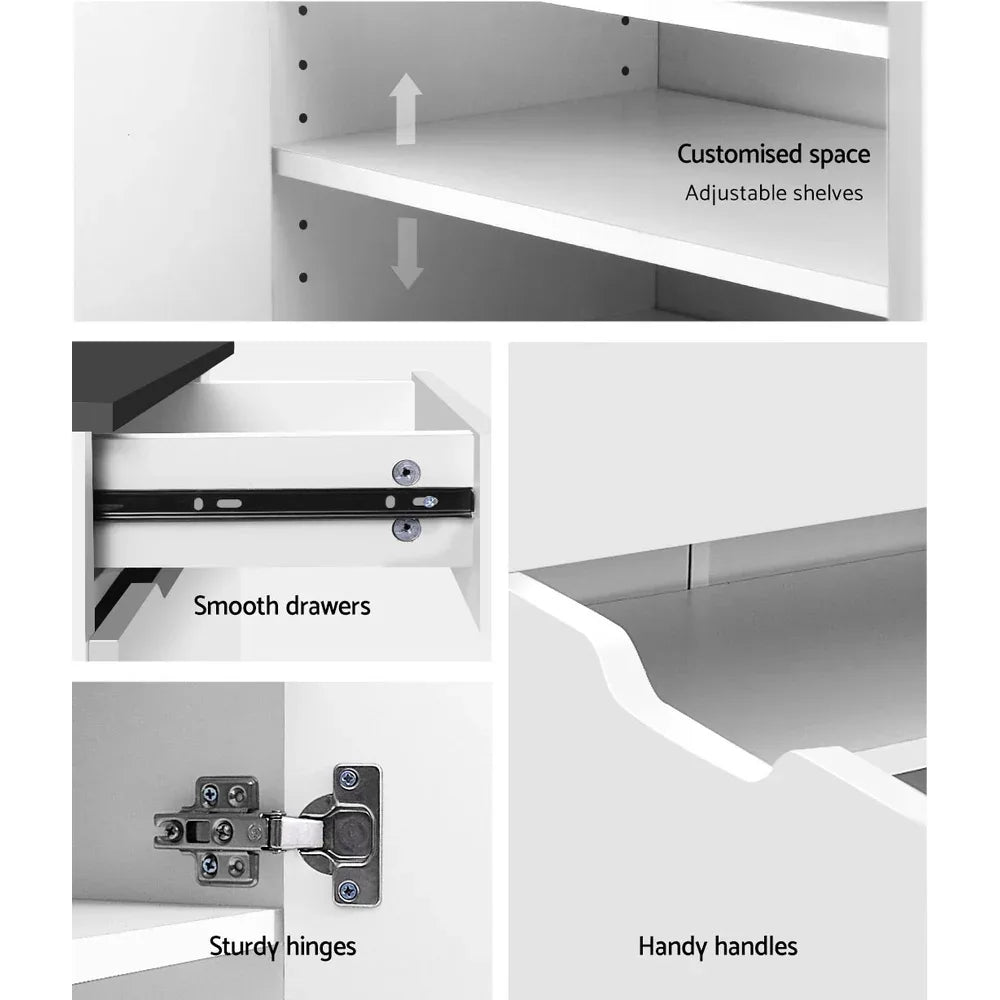 Artiss Shoe Rack Cabinet 30 Pairs White Eve - Mekamart Australia