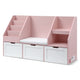 Keezi Kids Bookshelf Storage Organiser Toy Box Drawer Bench Seat Cabinet Pink - Mekamart Australia