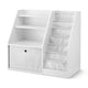 Keezi Kids Bookshelf Children Bookcase Organizer Storage Rack Display Drawer White - Mekamart Australia
