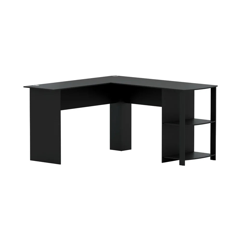 Artiss Computer Desk Shelf L-Shape Black 136CM - Mekamart Australia