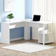 Artiss Computer Desk Shelf L-Shape White 136CM - Mekamart Australia