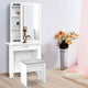 Artiss Dressing Table Stool Set Sliding Mirror White Demi - Mekamart Australia