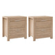 Artiss 2x Bedside Table 2 Drawers - MAXI Pine - Mekamart Australia