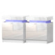 Artiss 2X Bedside Table LED 2 Drawers Lift-up Storage - COLEY White - Mekamart Australia