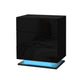 Artiss Bedside Table LED 3 Drawers - MORI Black - Mekamart Australia