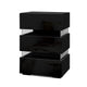 Artiss Bedside Table LED 3 Drawers - LUMI Black - Mekamart Australia