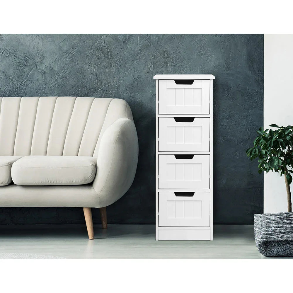 Artiss 4 Chest of Drawers - LEESA White - Mekamart Australia