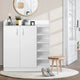 Artiss Shoe Rack Cabinet 21 Pairs Adjustable Shelves White Clair - Mekamart Australia