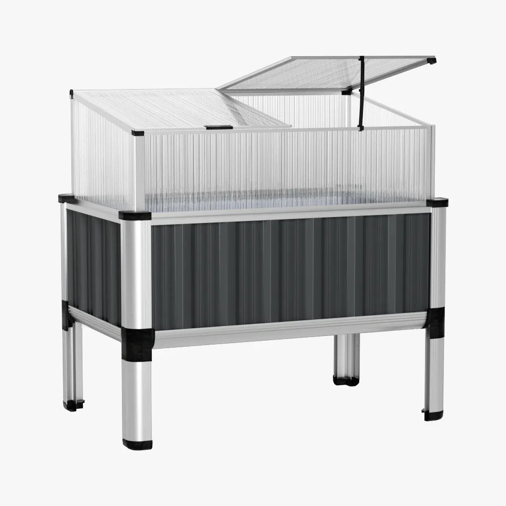 Green Fingers Garden Bed 80x49x74cm Greenhouse Planter Box Raised Galvanised Herb - Mekamart Australia
