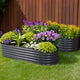 2x Green Fingers Raised Garden Bed 160X80X42cm Oval Planter Box Raised Container Galvanised - Mekamart Australia