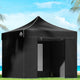 Instahut Gazebo Pop Up Marquee 3x3m Folding Tent Wedding Gazebos 500D Black - Mekamart Australia