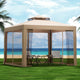 Instahut Gazebo Marquee 3m Outdoor Event Tent Camping Party Mesh Wall Canopy Brown - Mekamart Australia