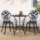 Gardeon 3PC Outdoor Setting Bistro Set Chairs Table Cast Aluminum Rose Black - Mekamart Australia