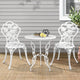 Gardeon 3PC Outdoor Setting Bistro Set Chairs Table Cast Aluminum Patio Furniture Rose White - Mekamart Australia