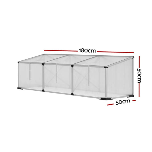 Green Fingers Greenhouse 180x50x50CM Cold Frame Plant Grow Aluminium Polycarbonate Green House - Mekamart Australia